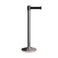 Montour Line Stanchion Retractable Belt Barrier Polished Stainless 11 ft. Black Belt M630-PS-BK-110